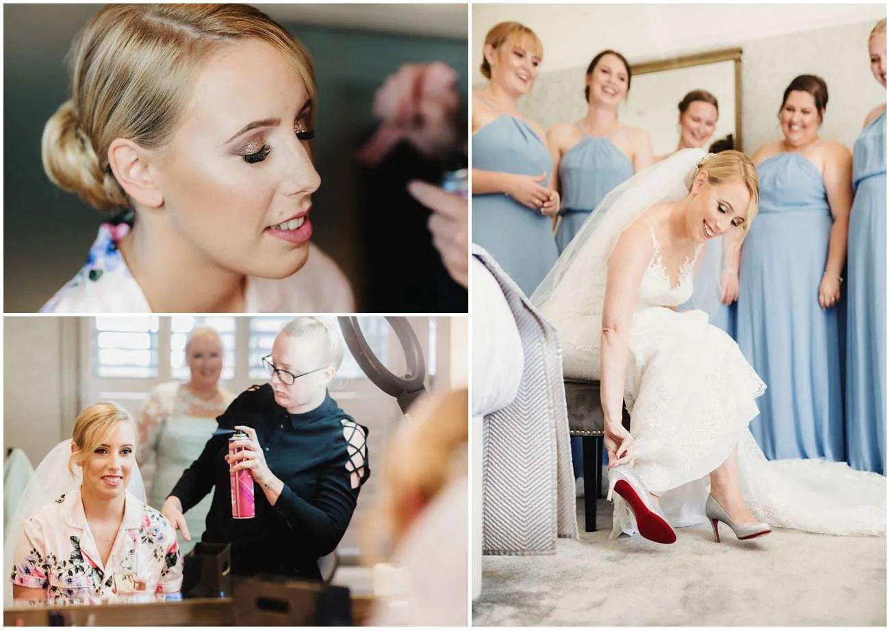 The bride getting ready