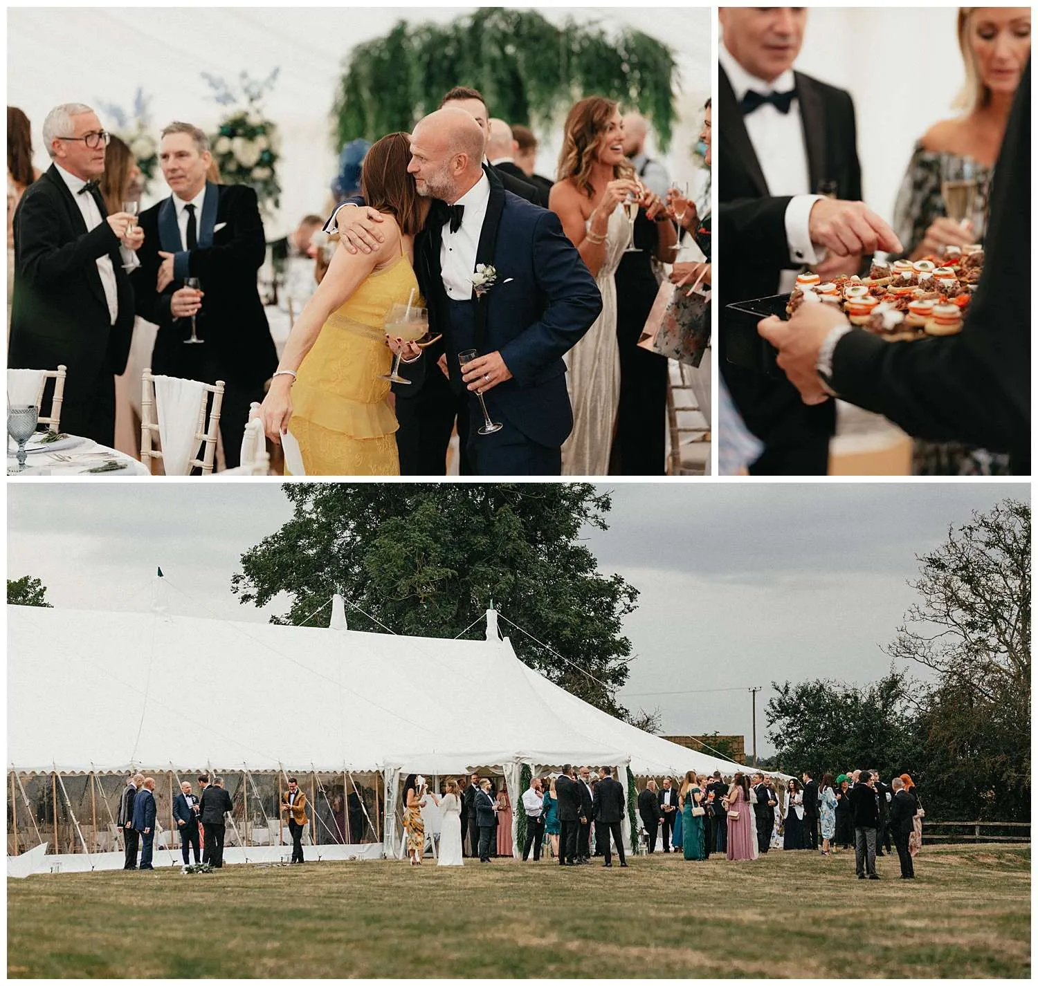 Guests enjoying drinks and canapes