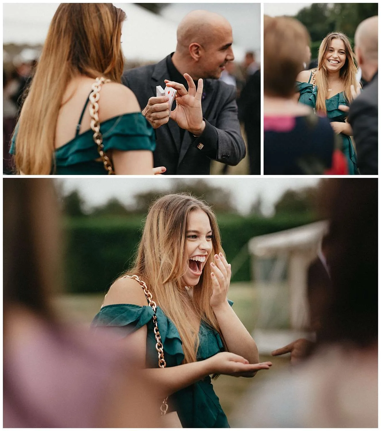 A magician entertaining a guest