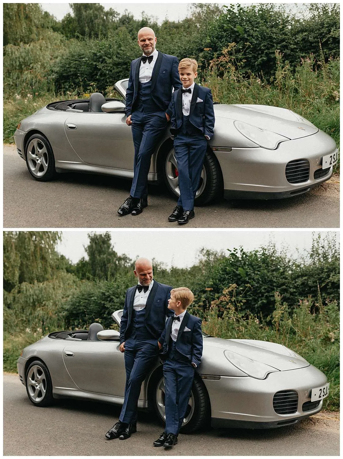 Colchester Wedding Photography - Portraits of the groomsmen by the car