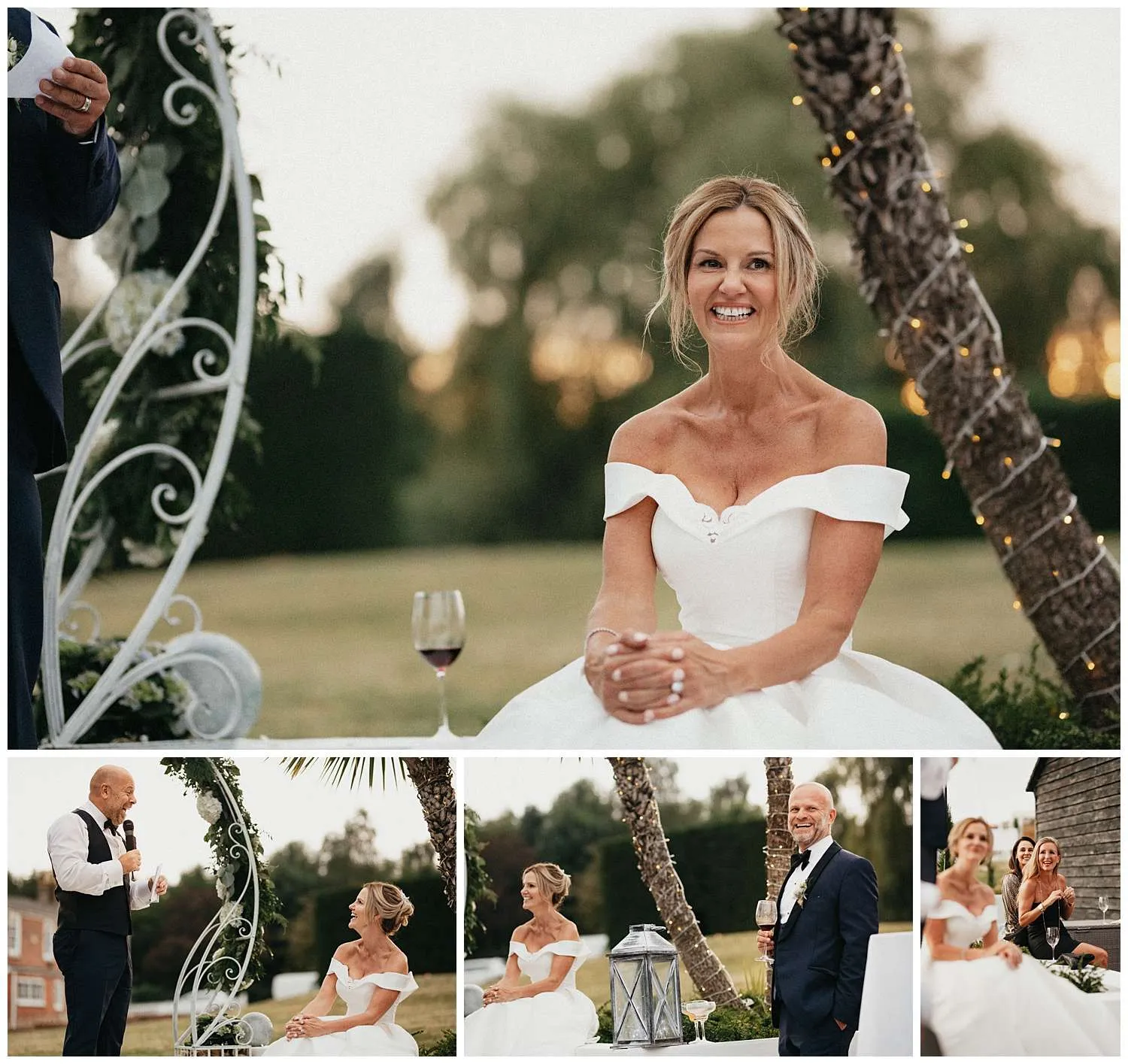 Colchester Wedding Photography - bride laughs during speeches