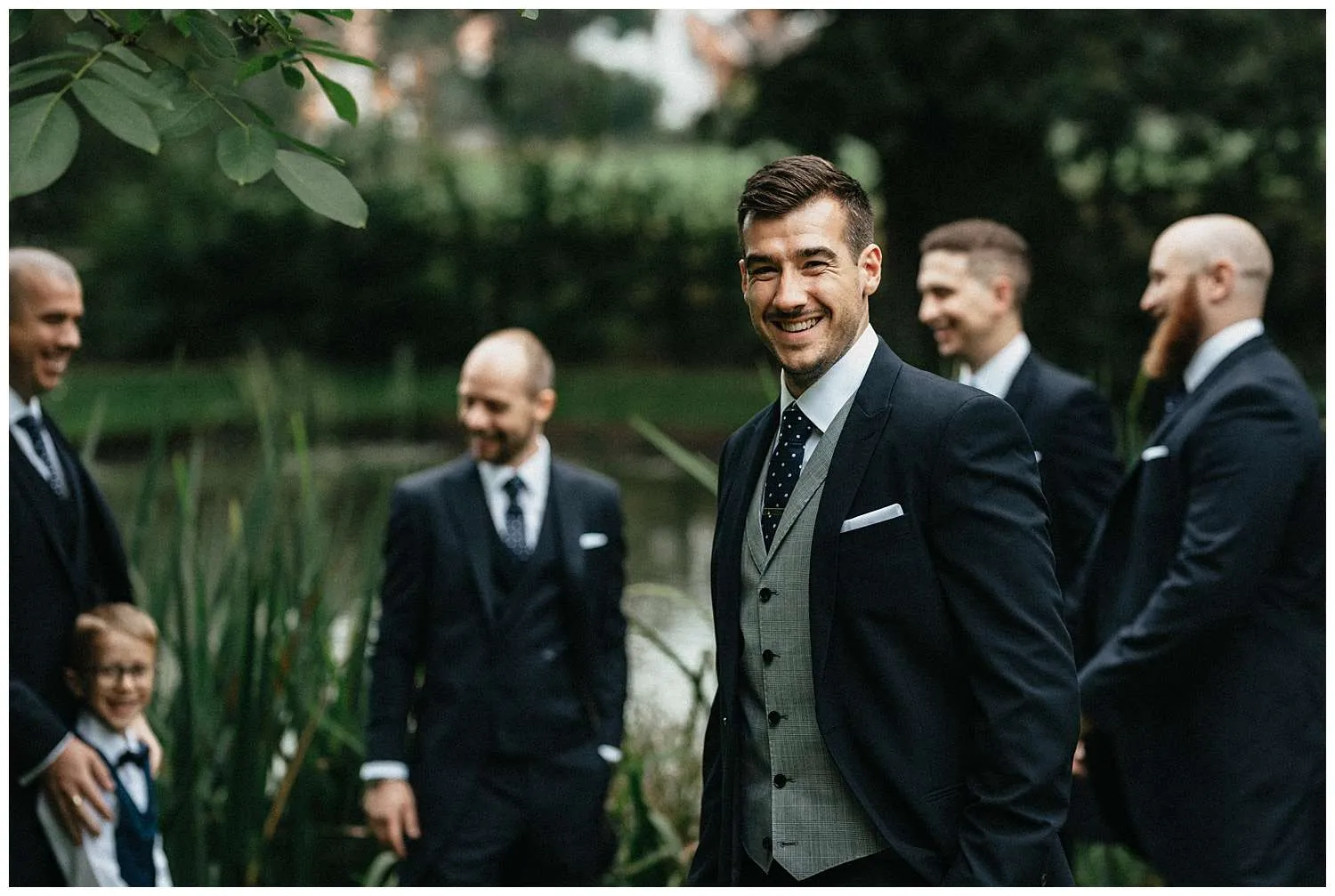 Leez Priory Wedding Photography - Image of the groomsmen in their suits
