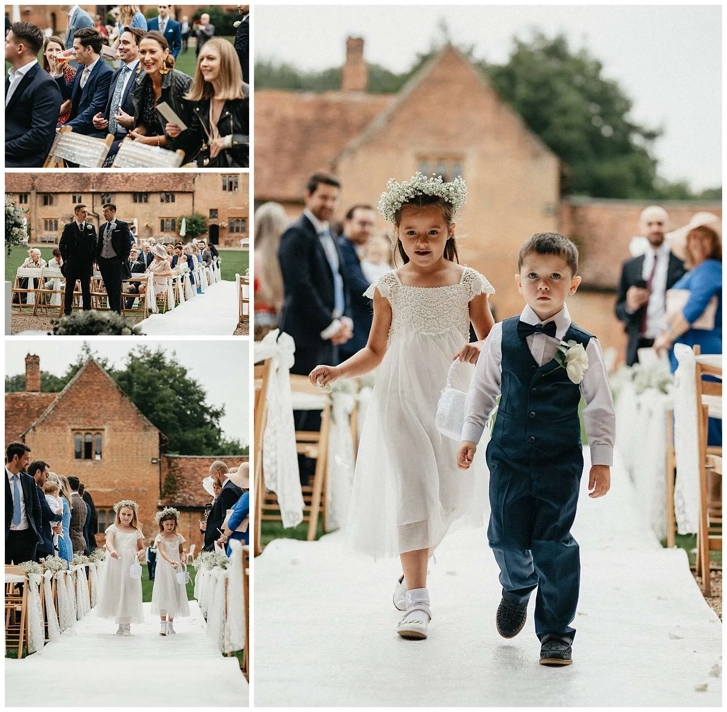 The bridal party coming down the aisle