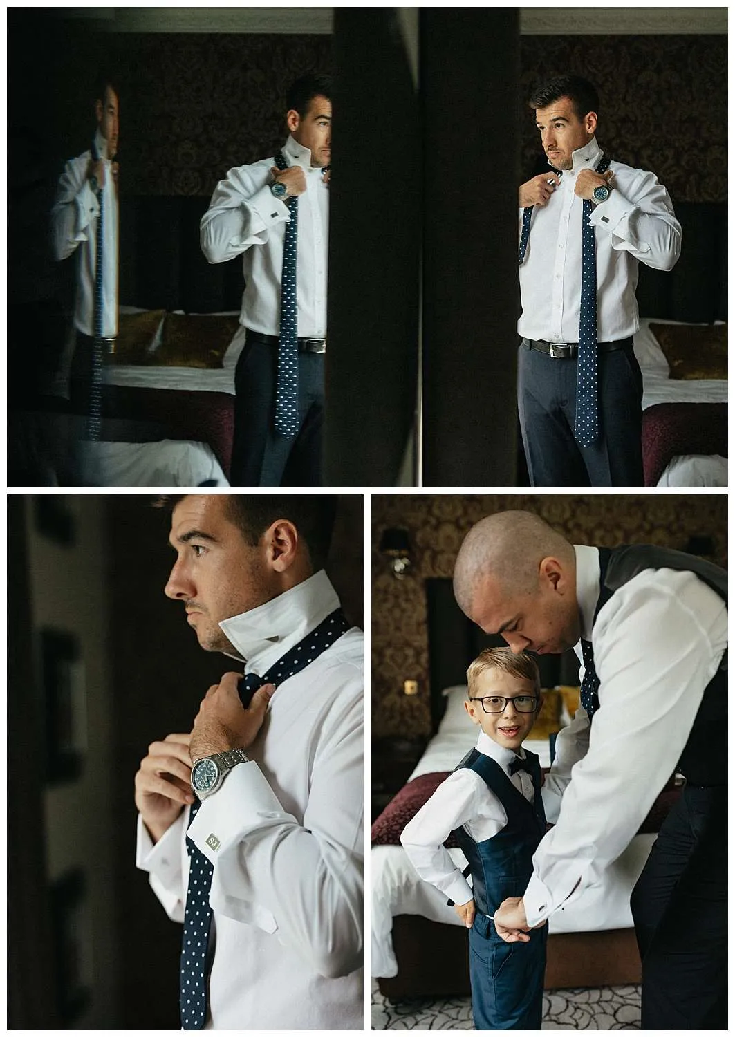 The groomsmen getting ready
