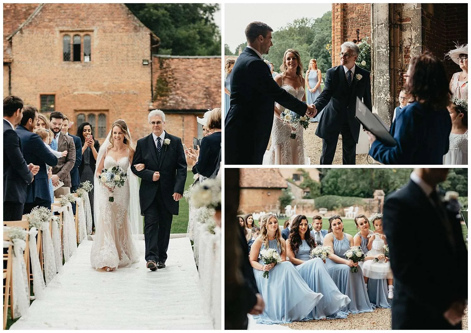 The bride sees the groom at the altar