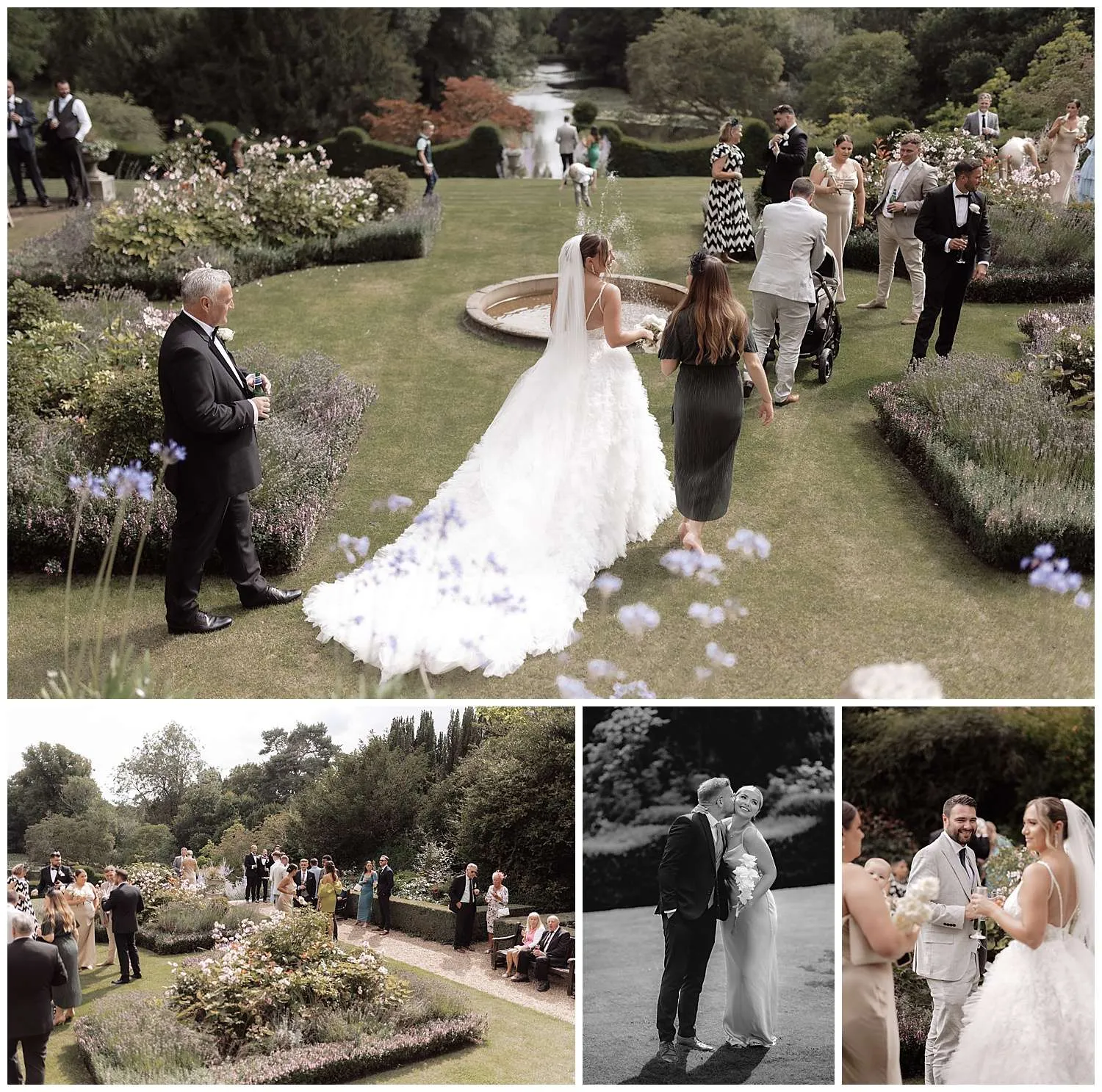 Reception drinks in the castle grounds