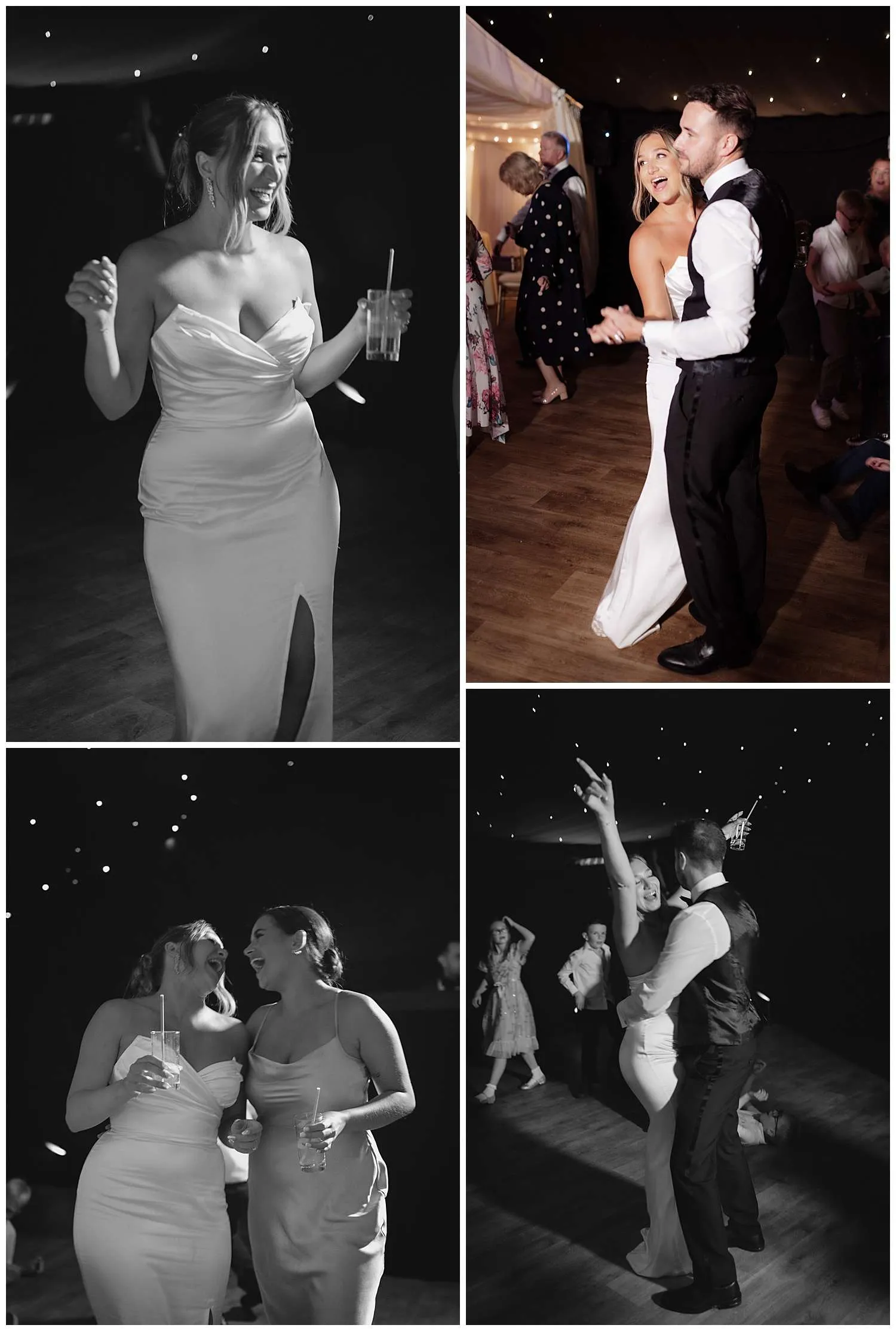 Bride enters the dance floor in her second change of clothing