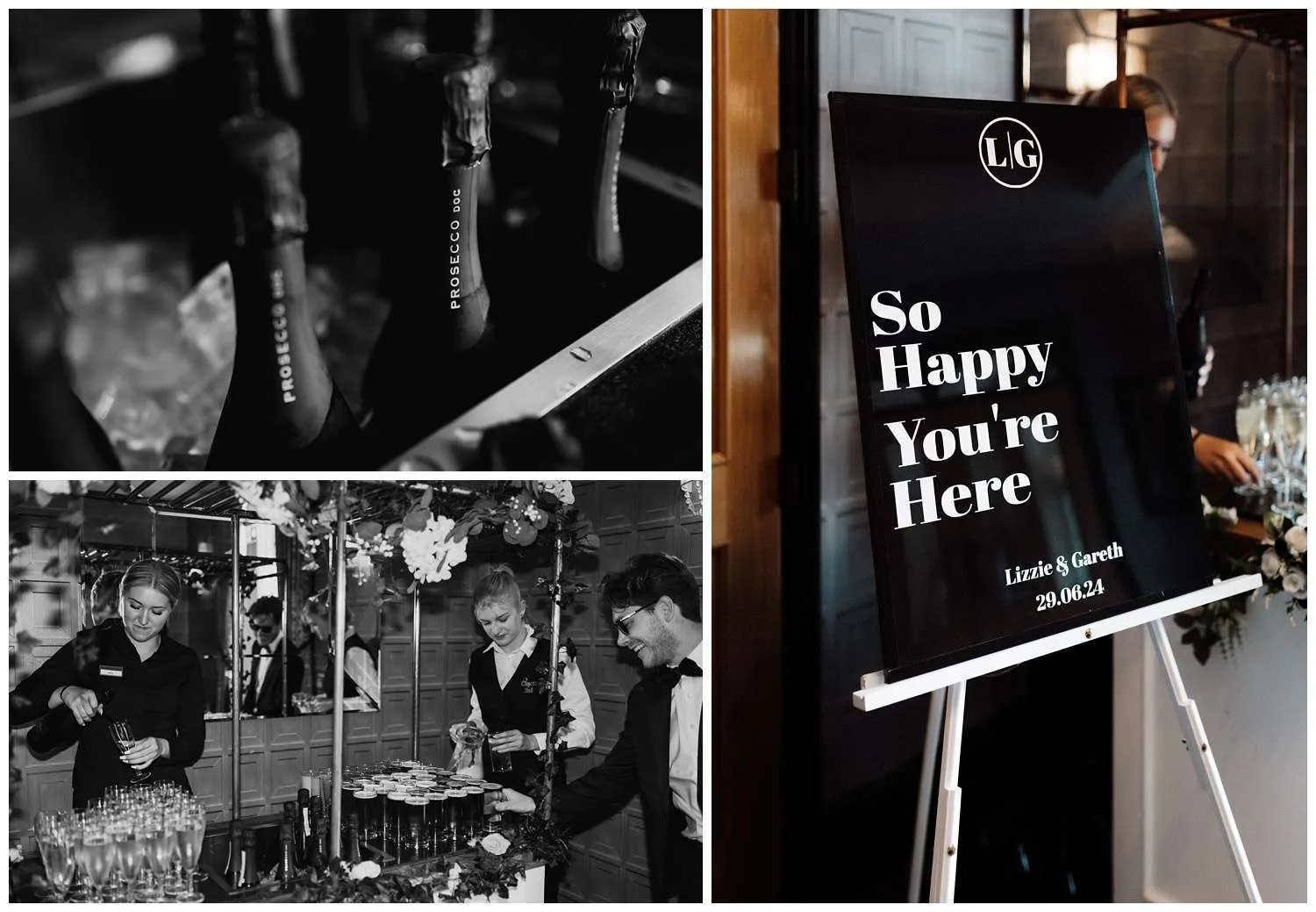 The champagne stall for the wedding guests