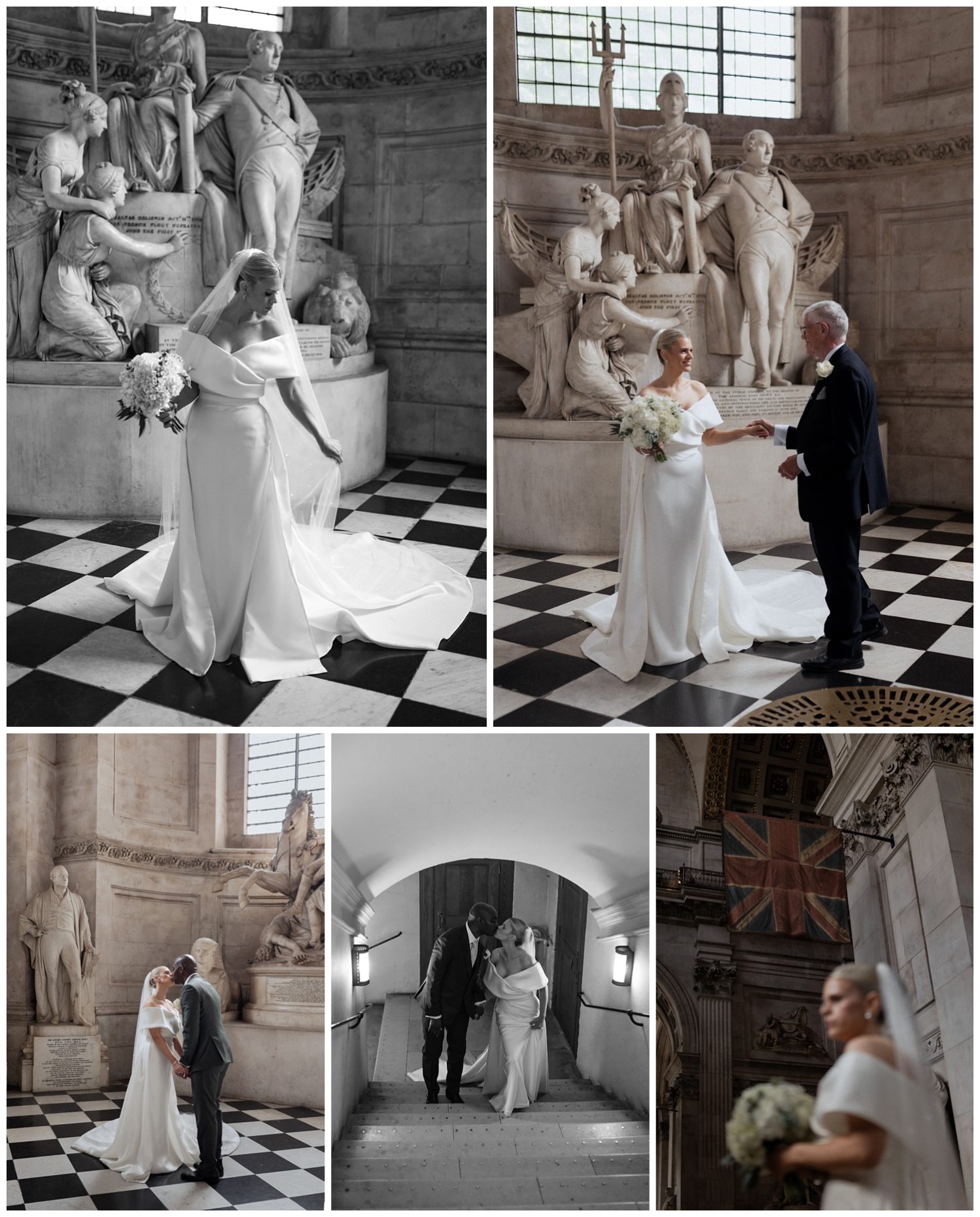 London Iconic Wedding Photography - The bride waits inside St Pauls Cathedral before the ceremony