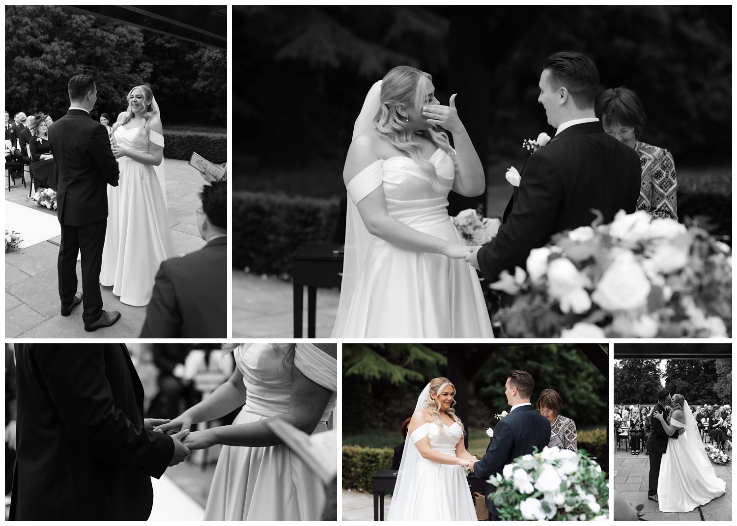 The bride and groom at the altar during the ceremony