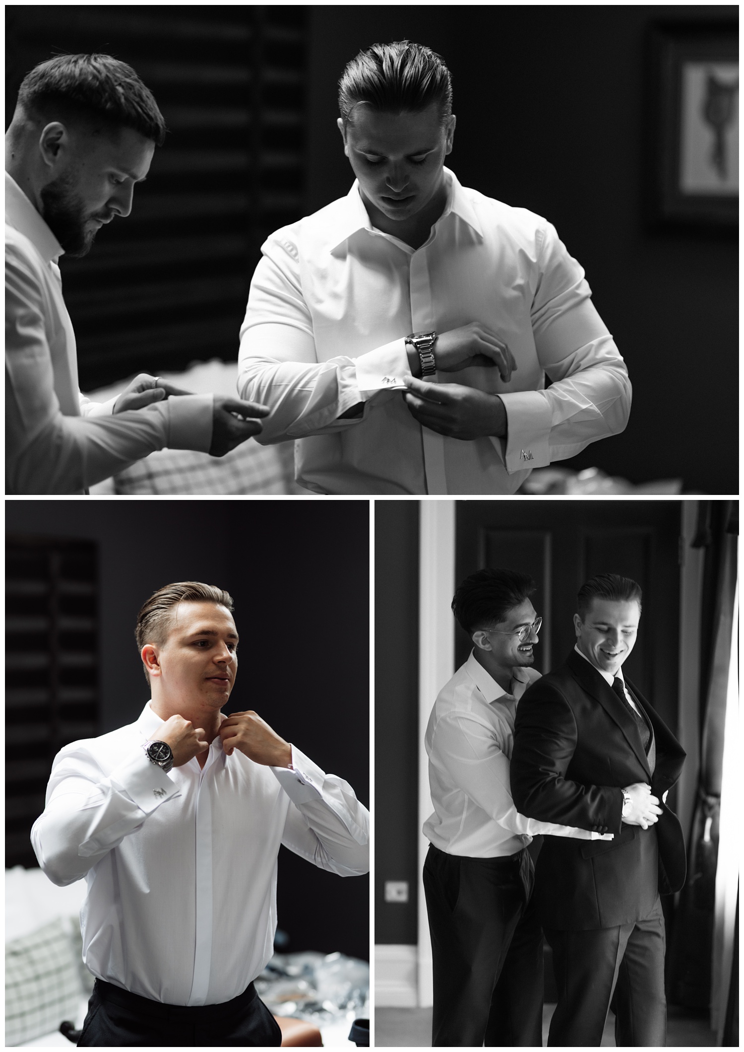 Weddings at Swynford Manor - The groom gets ready with his groomsmen
