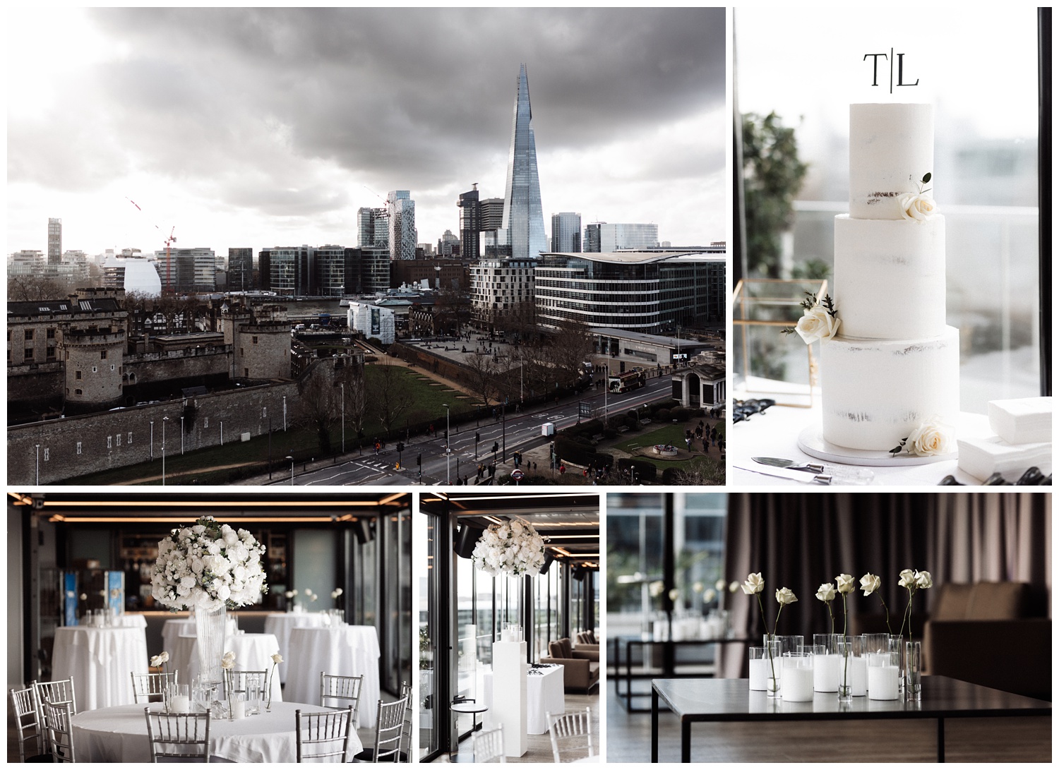 Marylebone Town Hall Wedding photographer - The reception details with views of London