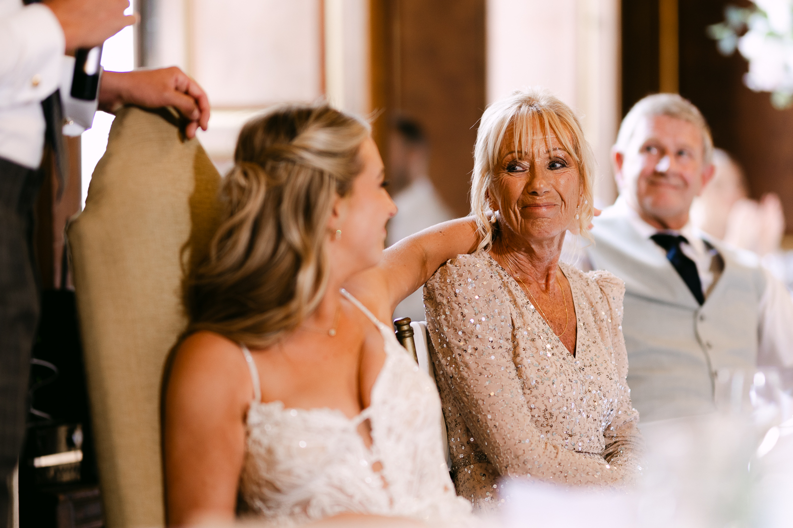 Emotional family reaction during Molly and Taylor's wedding speeches